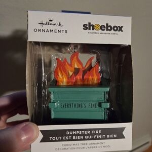 Hallmark Shoebox Dumpster Fire Ornament - Green and Orange
